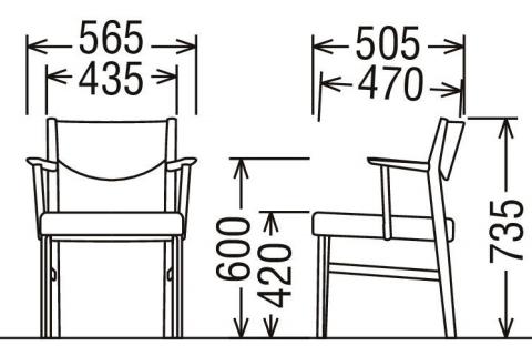 カリモク家具『ダイニングチェア・肘小』CW4311 [1278]