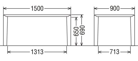 [幅1500]カリモク家具『ダイニングテーブル・厚天板』DH5210 [1296]