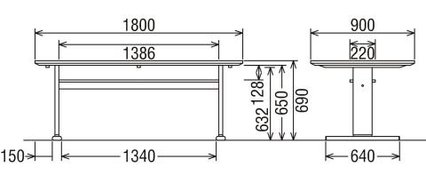 [幅1800]カリモク家具『ダイニングテーブル』DW6152 [1308]