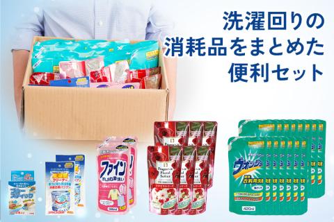 [生活応援] ランドリーセットB (衣料用 液体洗剤 液体柔軟剤 洗濯槽クリーナー 洗濯用固形石鹸) [0940]
