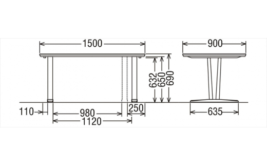 [幅1500] カリモク家具『ダイニングテーブル』DT8401 [1129]