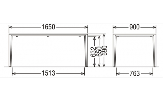 [幅1650] カリモク家具『ダイニングテーブル』DT8411 [1133]