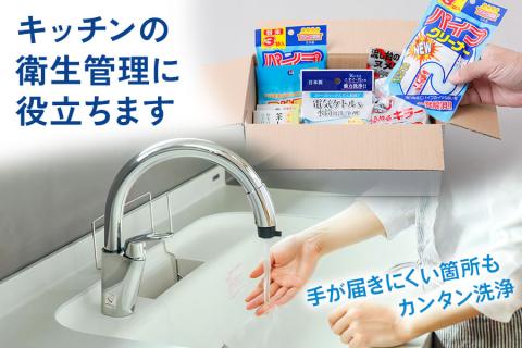 [生活応援] 台所用 洗浄剤セット (排水溝の掃除 ヌメリ取り パイプクリーナー 除菌洗浄剤 茶しぶとり) [0586]