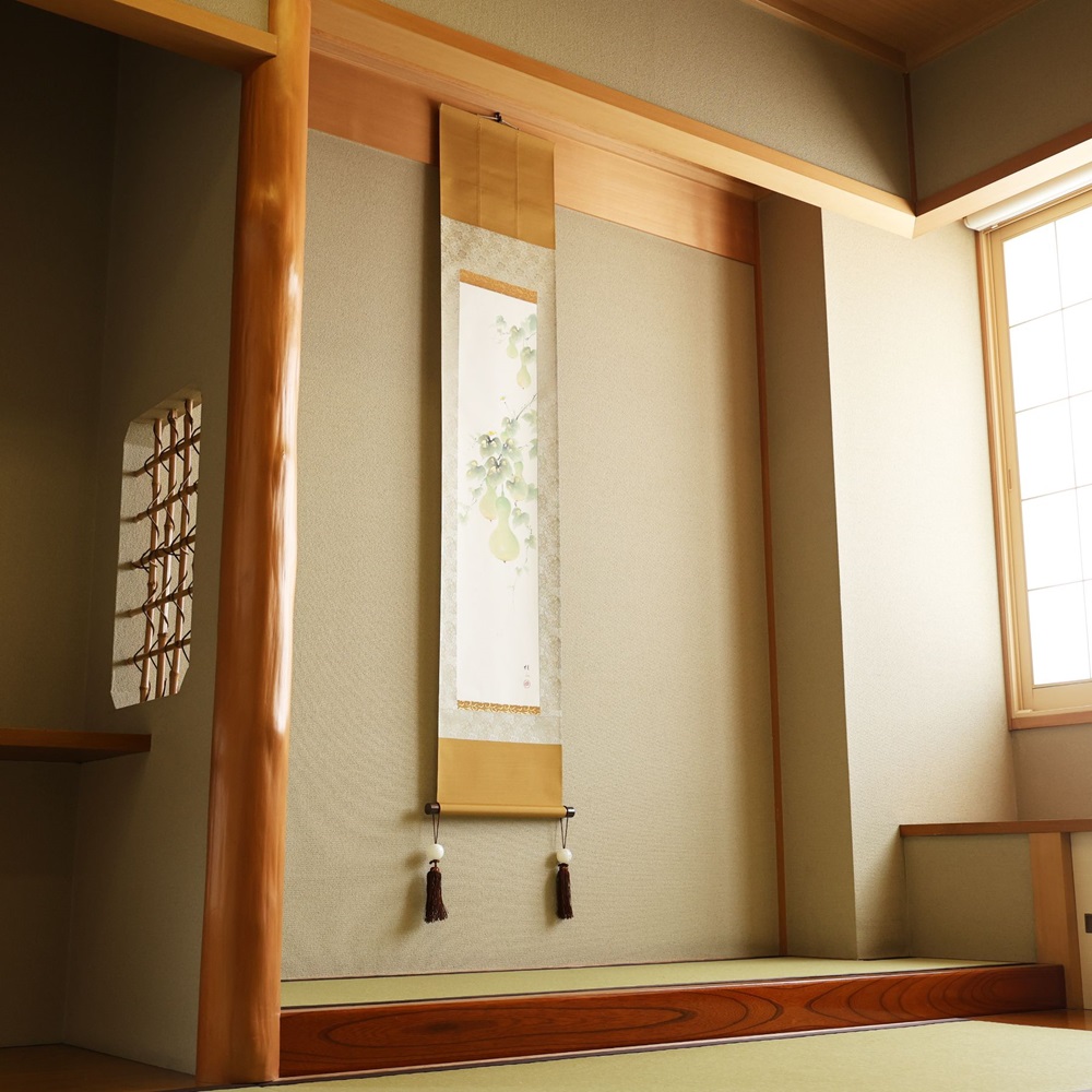 掛け軸「六瓢息災」佐藤桂三 九寸立 掛軸 [1218]