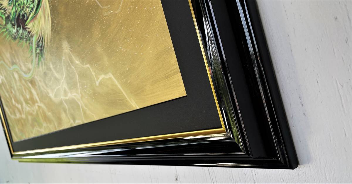 現代水墨画家 絵師白道「虹龍レインボードラゴン」｜絵画 アート インテリア 手描き 一筆 龍 日本画 現代アート ハンドメイド作品 水墨画 かっこいい 作品 縁起 風水 芸術 [mt1668]