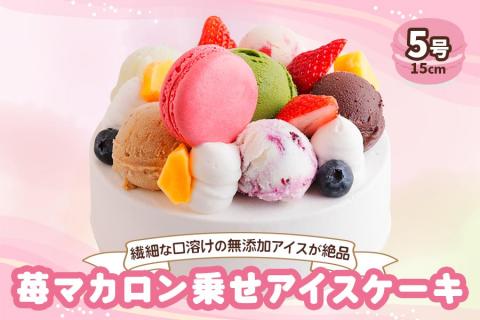 アイスクリームケーキ 苺マカロン乗せ｜ロワゼット デザート アイス ケーキ 乳化剤 安定剤 保存料 人工甘味料 などが不使用 無添加 デザート おやつ プレゼント 誕生日 祝い  [0262]