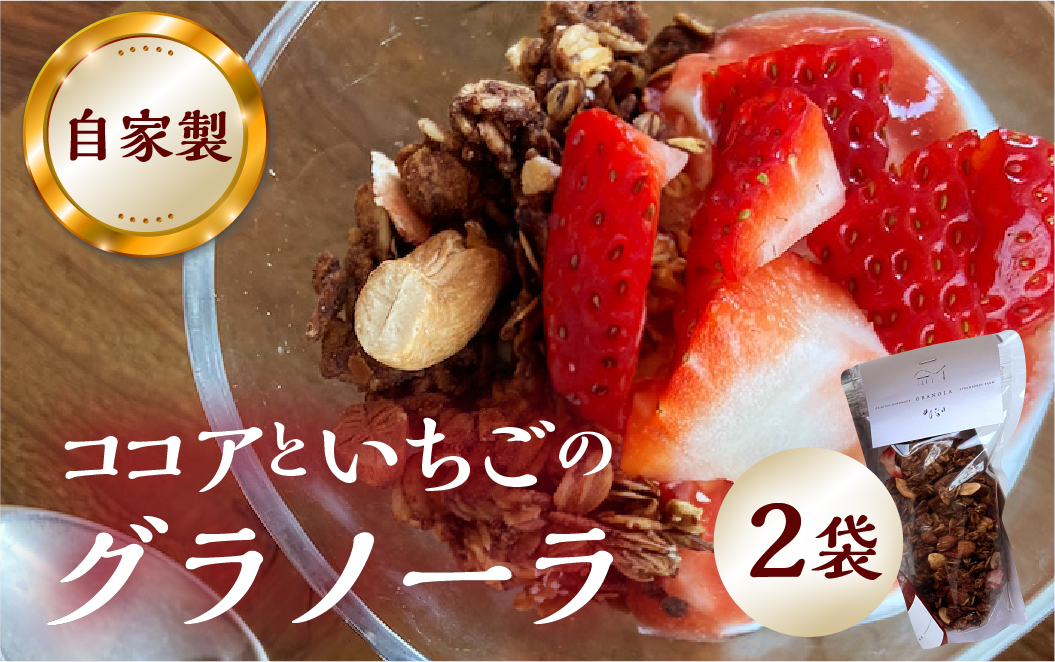 【2026年2月～発送】いちごとココアのグラノーラ2袋　ココア いちご 紅ほっぺ シリアル 朝食 ギフト｜フルーツ スイーツ 苺 牛乳 デザート おやつ イチゴ 子ども 大人 人気 甘い ビター 送料無料 岐阜県 本巣市 [mt290]
