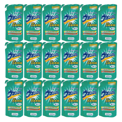 [生活応援] 衣料用液体洗剤ウォッシュ詰替　18個　セット (衣類用 洗剤）  日用品  洗浄 襟 袖 服 消耗品 シミ 黄ばみ 綺麗 詰替 まとめ買い 白い 酵素 消耗品 新生活 衣類用洗剤 エコ 岐阜県 本巣市