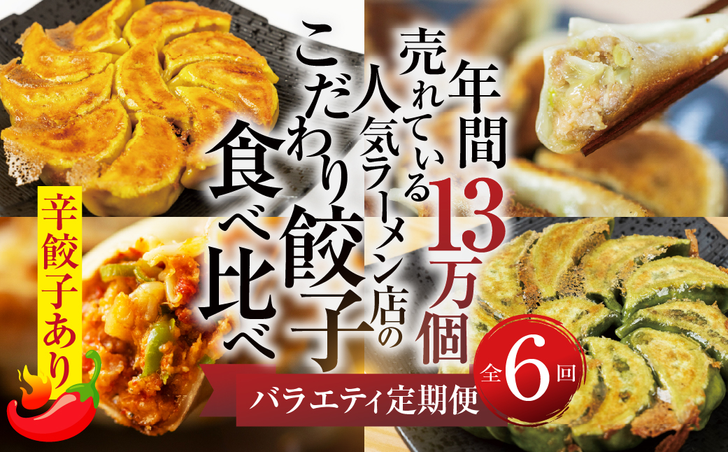 【定期便6回】餃子バラエティ（辛餃子あり）人気餃子 食べ比べ ぎふ絶品餃子 飛騨牛 餃子 もとす織部 モーニング餃子 宇宙餃子 唐辛子餃子 冷凍餃子 業務用 ぎょうざ ギョウザ 冷凍 グルメ お取り寄せ グルメ 冷凍食品 国産素材 肉 牛肉 豚肉 ジューシー もちもち [mt1863]