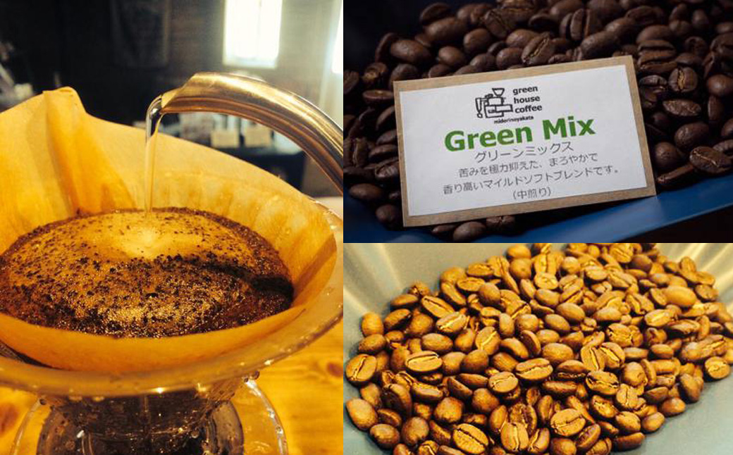 緑の館 / グリーンミックス豆 300g×2（600g）コーヒー コーヒー豆 珈琲【17-96】