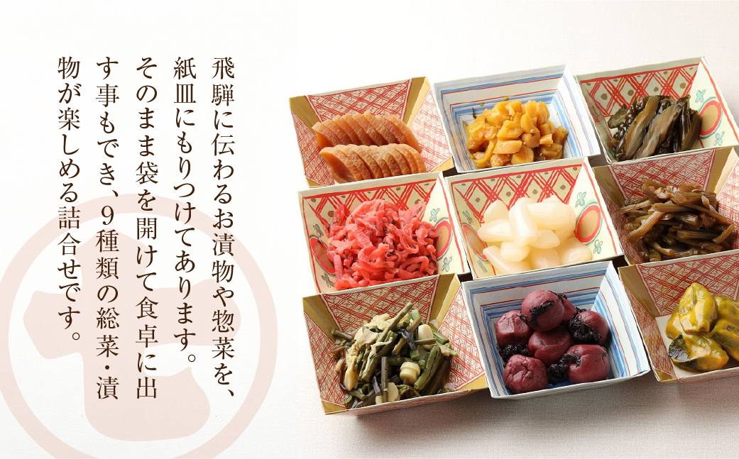 飛騨の味小鉢セット（９種類のお漬物やお惣菜の詰合せ）贈答 ギフト おかず 漬け物【3-3】