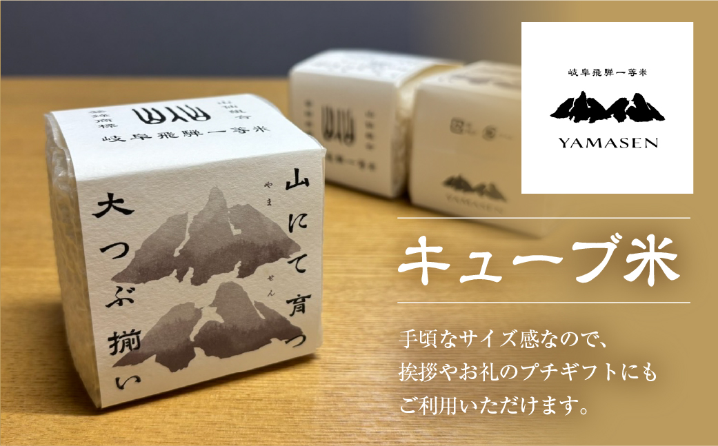 【令和7年産米】すがたらいす 山仙 (いのちの壱) キューブ米 12個 （1個 300g（2合））真空包装 プチギフト ギフト 小分け お裾分け 下呂市金山産 2025年産 お米 精米 米 いのちのいち やません ブランド米【51-24】 山仙 (いのちの壱) キューブ米 12個 （1個 300g（2合）)