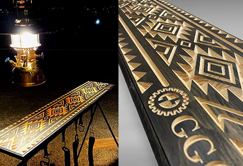 インディアンハンガー天板Mサイズ（1台）（幅 810mm×奥行 200mm×高さ 18mm）キャンプ アウトドア 【GGCrew】机 テーブル 台 ジージークルー【93-1】