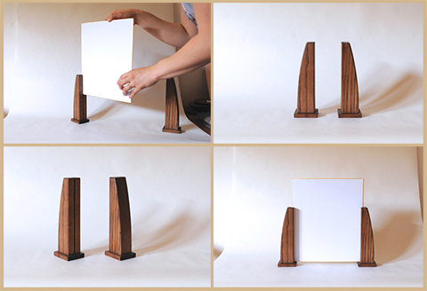 木の色紙スタンド 高さ 190mm (19cm)【広葉樹・着色オイル仕上げ】木製 書道 絵画 サイン 記念品 プレゼント ギフト 和室 床の間 玄関 インテリア 和風【大鹿野工房】【89-13】 木の色紙スタンド 高さ 190mm (19cm)