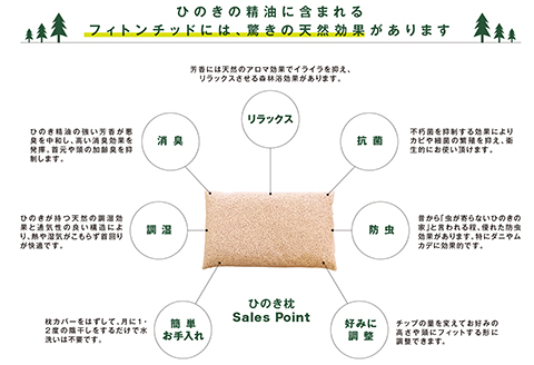 ひのきが香る「ひのき枕」(ヒノキオイル５ml、枕カバー付)【高級 東濃ひのき100%使用】  【飛騨フォレスト】【43-1】 【枕サイズ】約 縦26cm×横 45cm×高さ 7cm