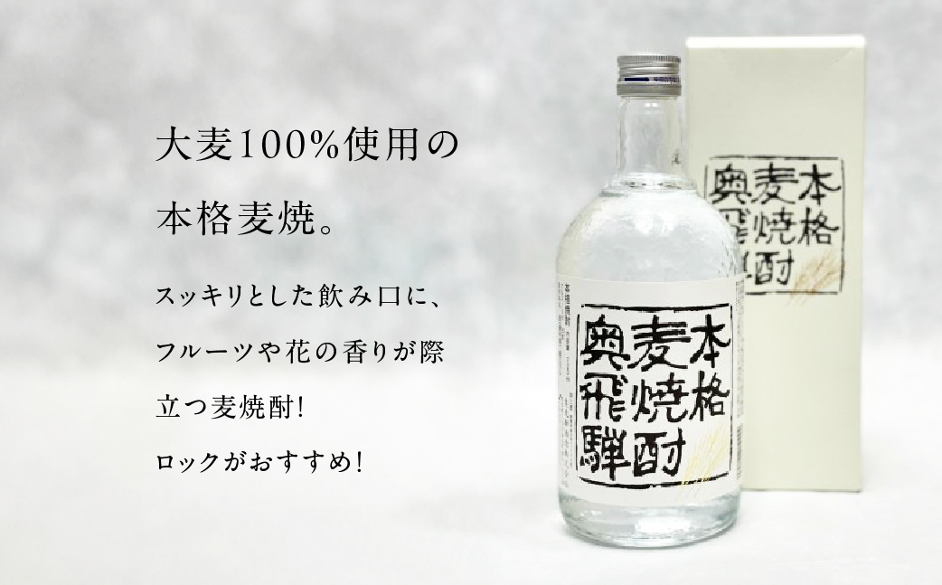 奥飛騨麦焼酎セット（本格麦・長期貯蔵）各720ml お酒 【16-18】