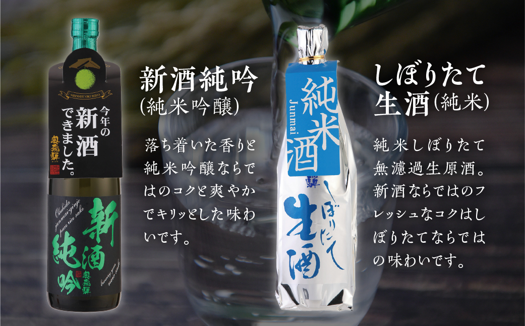 予約受付【2025年11月中旬～2026年1月中旬発送】新酒セット『しぼりたて＆新酒純吟』 720mlx2本 日本酒 酒 お酒 奥飛騨酒造 下呂温泉 ギフト 贈答 期間限定 限定【16-38】