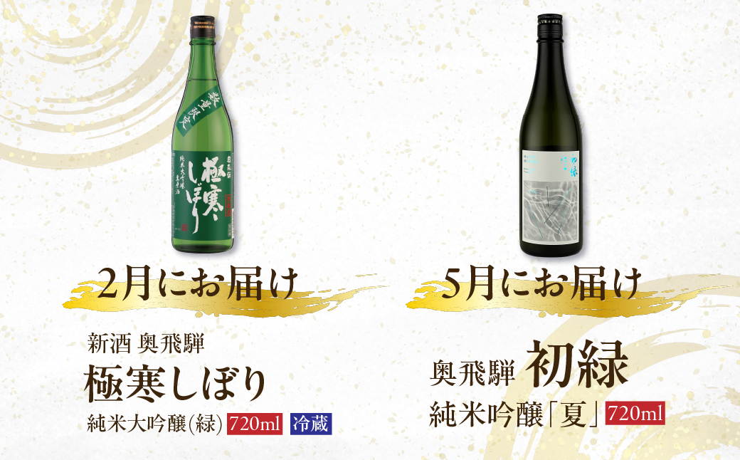 【定期便 4回】奥飛騨酒造 季節限定のお酒 720ml 1本コース（年4回 計4本） 定期 毎月 酒 奥飛騨酒造 おすすめ 下呂市 期間限定 日本酒 4ヶ月【16-A】 720ml 1本コース（年4回 計4本）