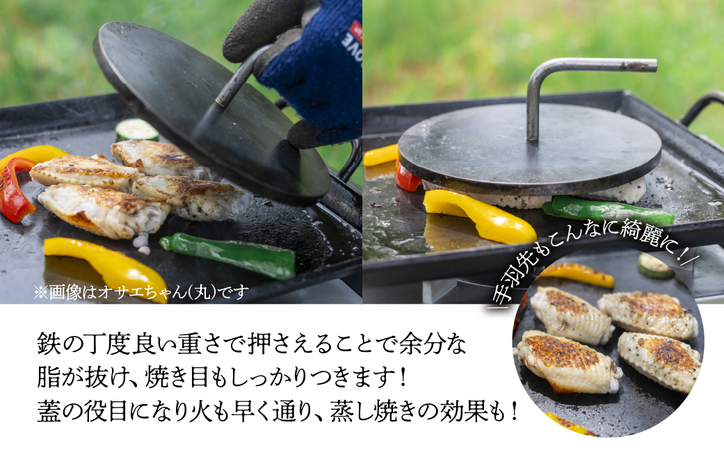 ＼極厚／鉄板プレス「TFオサエちゃん」(直径180mm、厚さ9mm) 【58-2】