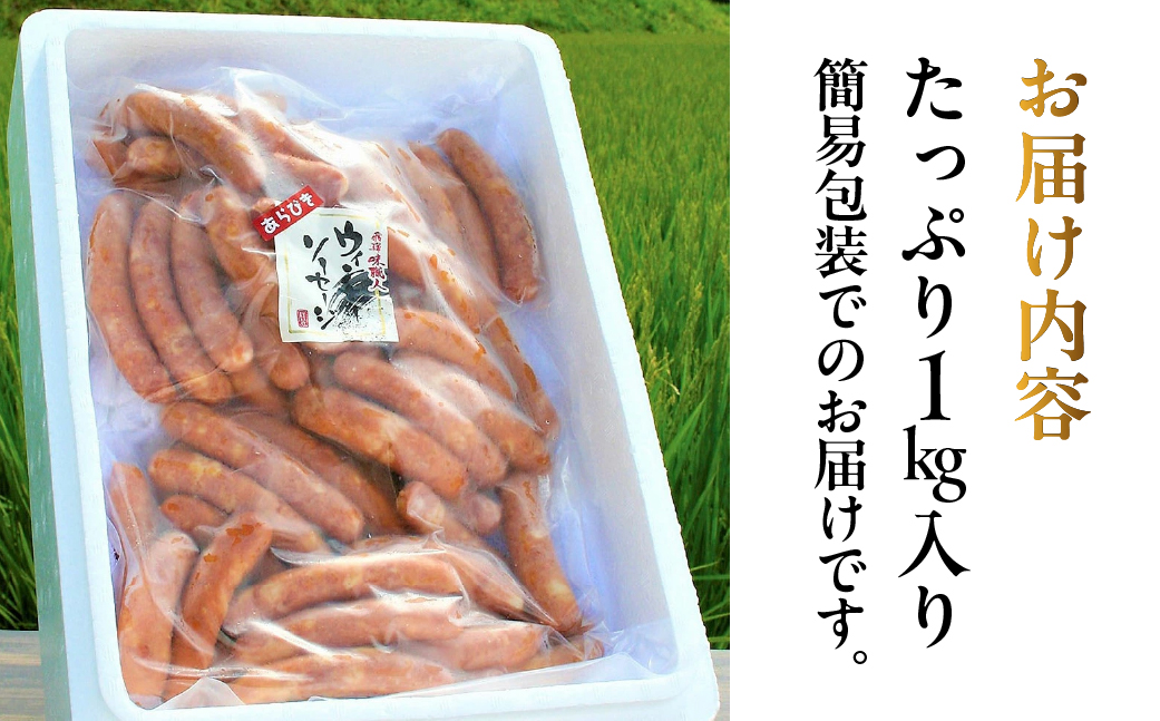 【飛騨 味職人】手作りあらびきウインナー 1kg  【57-8】