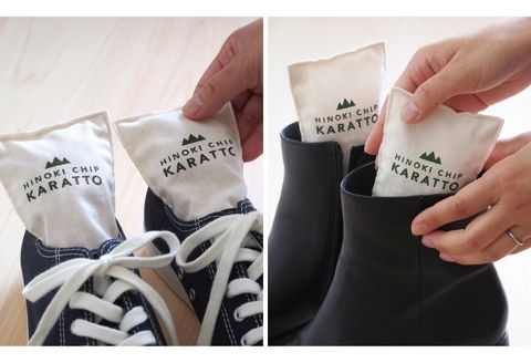 【高級 東濃ひのき 100%使用】ひのきの力で消臭＆除湿 ひのきシューズドライ「KARATTO」（ひのき木部オイル5ml×1本付き）【飛騨フォレスト】【43-6】