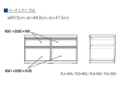 【ギャンビットウォール（グレージュ色）】ローチェストFLG-90S（W899 D448 H476mm） 引き出し収納 完成品 木目【46-30【5】】 【ギャンビットウォール（グレージュ色）】