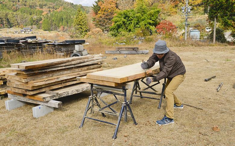 ローテーブル・オーバル 高さ38cm 抽斗付き【国産クリ使用・オイル仕上げ】楕円 センターテーブル 木製 手作り 机 インテリア シンプル ナチュラル リビング【大鹿野工房】【89-15】