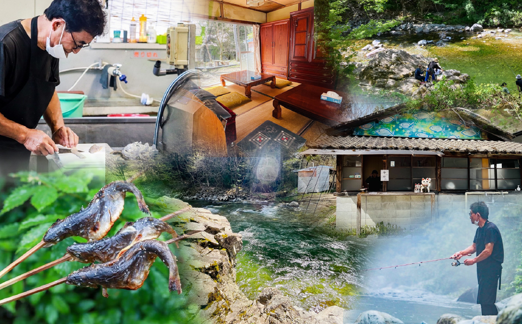 釣り体験・食事チケット 5000円分（入場料 ・釣り体験・お食事にご利用いただけます）下呂市 小坂 鈴小坂 体験 渓流釣り 池釣り 釣り つり体験 体験チケット 食事 飲食 食事券【鈴小坂】【108-1】