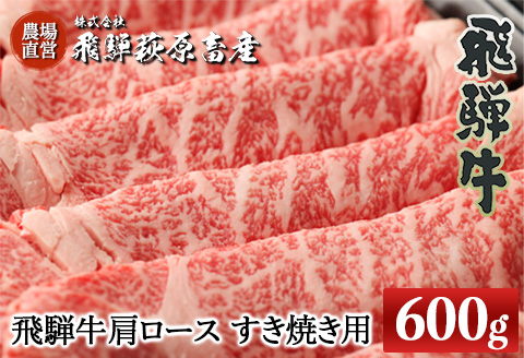 【冷凍】飛騨牛肩ロース  600g（すき焼き用）牛肉 国産 ブランド牛 【22-19【2】