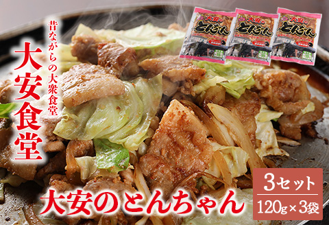 ＼昔ながらの大衆食堂の味！！／【大安のとんちゃん】3個セット 120g×3袋（計360g） 大安食堂 冷凍配送 下呂市 トンちゃん トンチャン 郷土料理 豚肉 味付け【90-1】 120g×3袋（計360g）