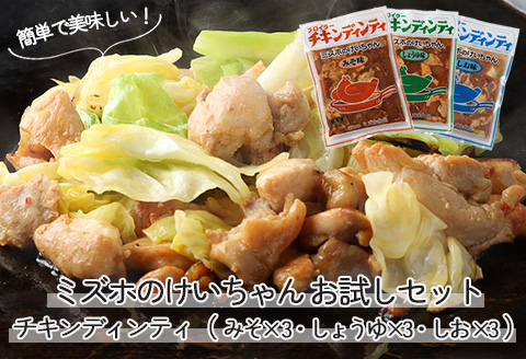 ミズホのケイちゃん チキンディンティセット（みそ×3 しょうゆ×3 しお×3） 計9個 冷凍配送【21-5】 （みそ×3 しょうゆ×3 しお×3） 計9個
