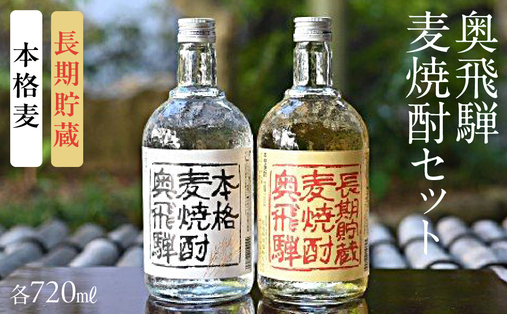 奥飛騨麦焼酎セット（本格麦・長期貯蔵）各720ml お酒 【16-18】