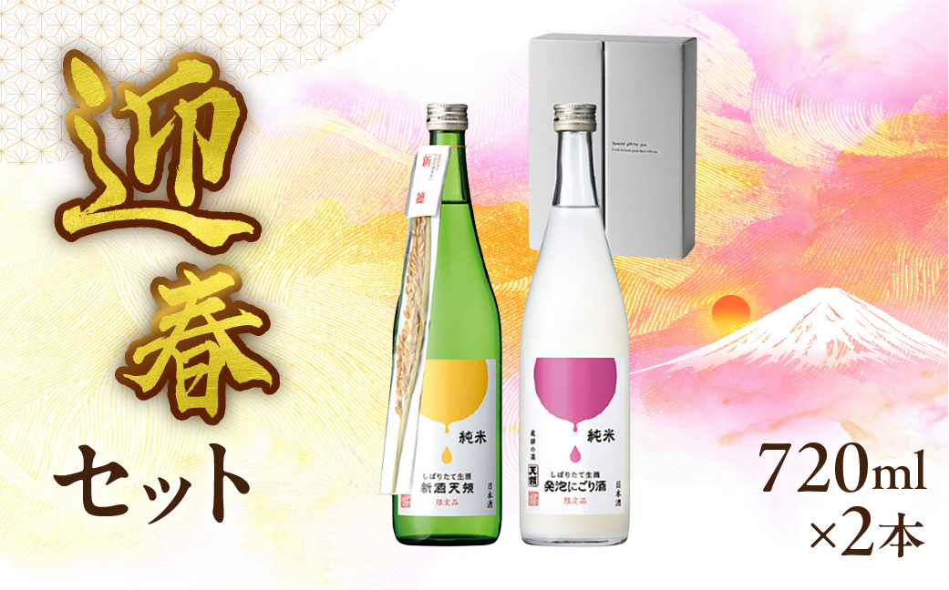 （2025年11月上旬頃から順次発送）（迎春セット）純米しぼりたて生酒　新酒天領 720ml・純米しぼりたて 生酒発泡にごり酒 720ml 酒 お酒 天領酒造 天領 下呂市【2-38】