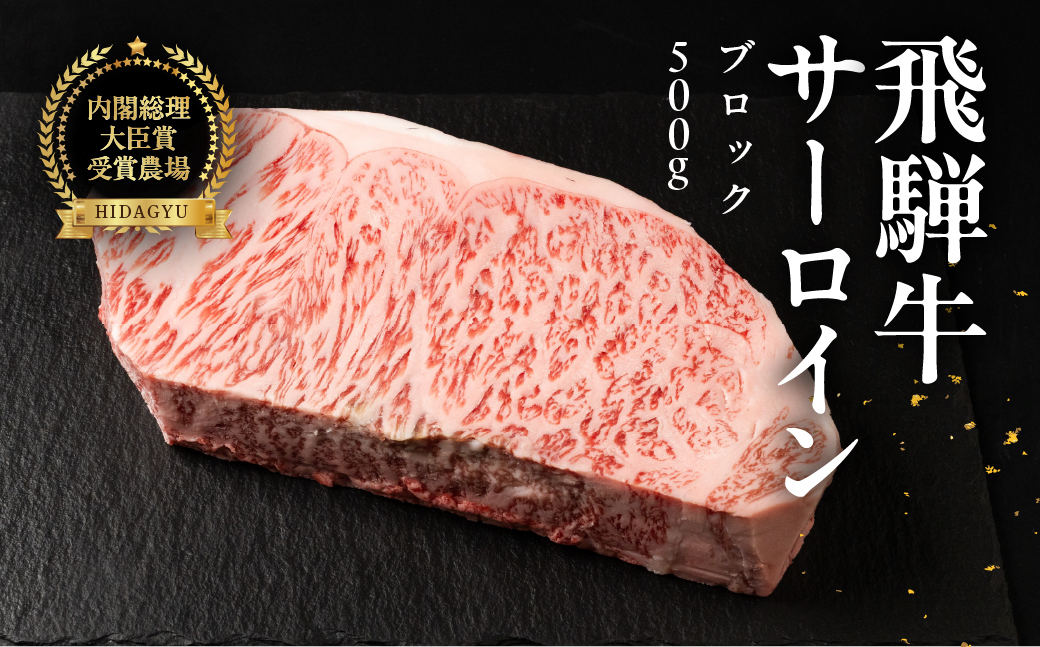 飛騨牛 サーロインブロック 500g 国産 サーロイン 牛肉 ブランド牛 お肉 肉 ブロック 塊肉 おすすめ 【冷凍配送】【22-42】 飛騨牛サーロインブロック　500g