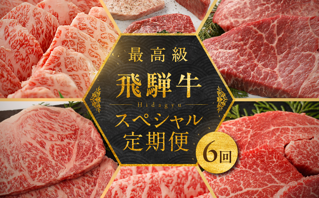 【定期便 6回】飛騨牛食べ尽くし定期便 6カ月（飛騨牛すき焼き 焼肉 ステーキ ）毎月 食べ比べ ギフト 牛 牛肉 下呂温泉 飛騨萩原畜産直売店【冷凍】【22-B】