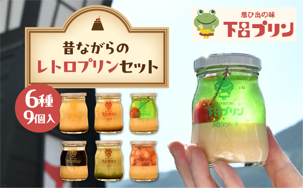 【下呂プリン】昔ながらの固めプリン多め！レトロよくばりセット　(6種9個入)【47-6】