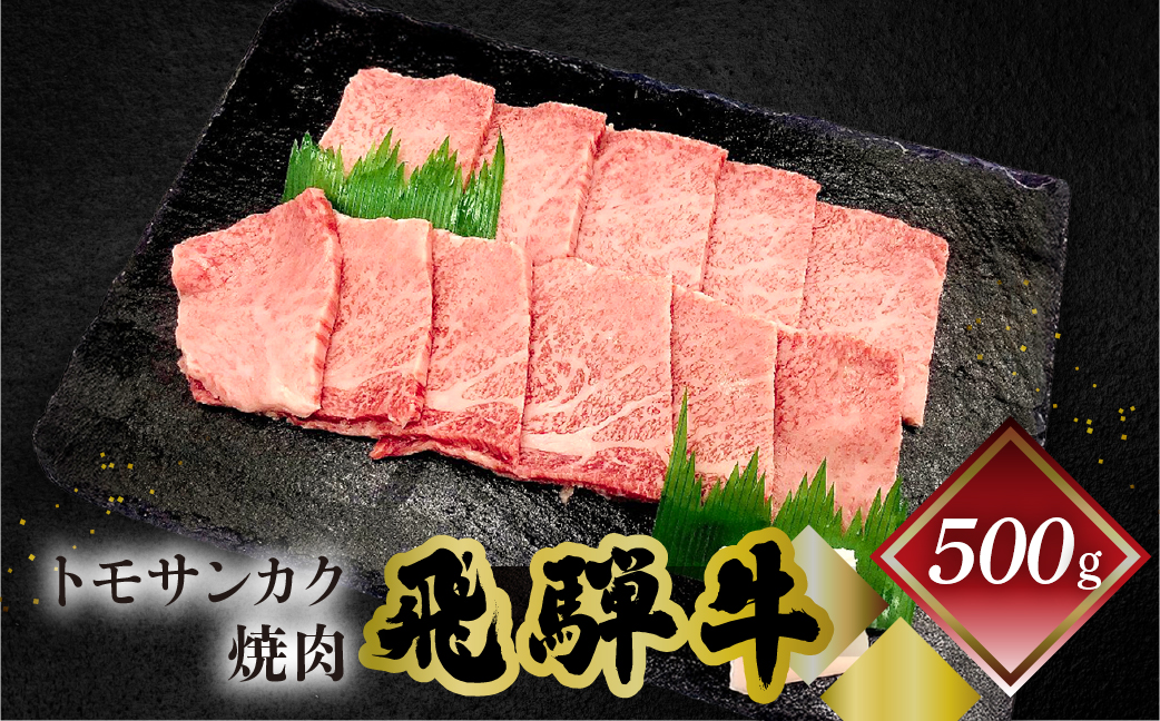 【冷凍】菊の井 飛騨牛トモサンカク焼肉 500g（4～5人前）【70-6】
