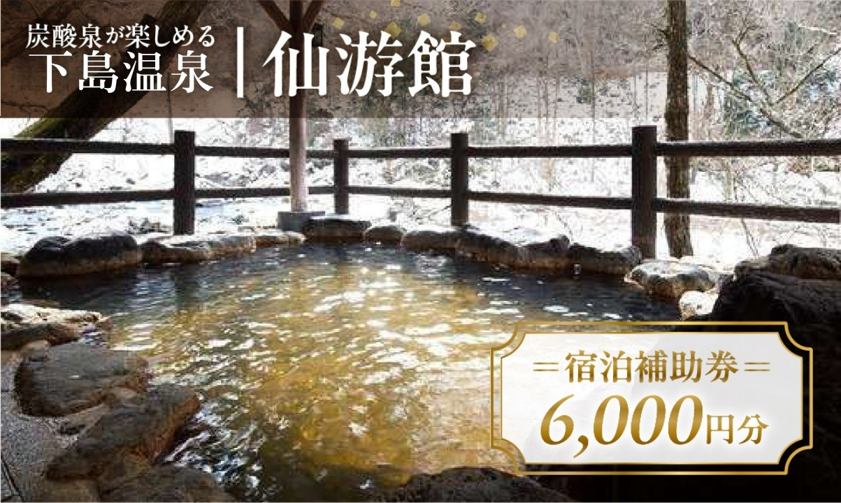 下島温泉【仙游館】宿泊補助券（6,000円分）旅館 温泉 旅行 下呂市 宿泊券 小坂 せんゆうかん【a026-2】 【仙游館】宿泊補助券（6,000円分）