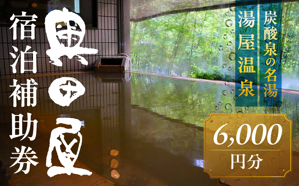 湯屋温泉 【奥田屋】宿泊補助券（6,000円分）旅館 温泉 旅行 下呂市 宿泊券 小坂【a028-2】 【奥田屋】宿泊補助券（6,000円分）