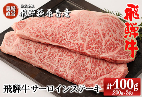 [冷凍]飛騨牛サーロインステーキ 200g×2枚 牛肉 国産 ブランド牛[22-17]