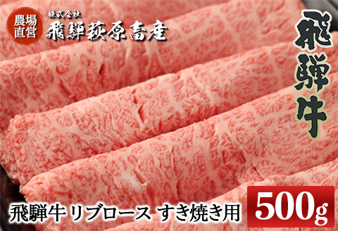 [冷凍]飛騨牛リブロース 500g(すき焼き用)牛肉 国産 ブランド牛 [22-20[2]]