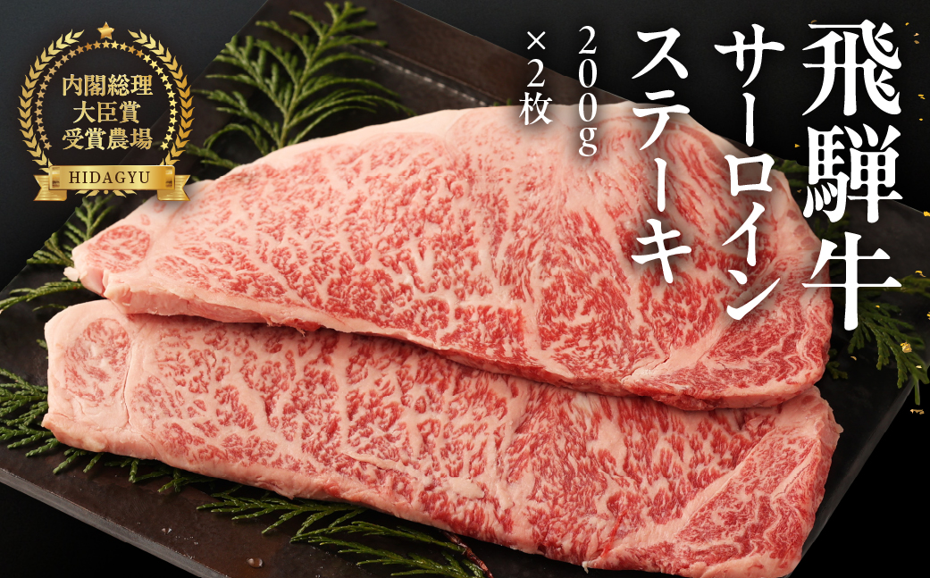 [冷凍]飛騨牛サーロインステーキ 200g×2枚 牛肉 国産 ブランド牛[22-17]