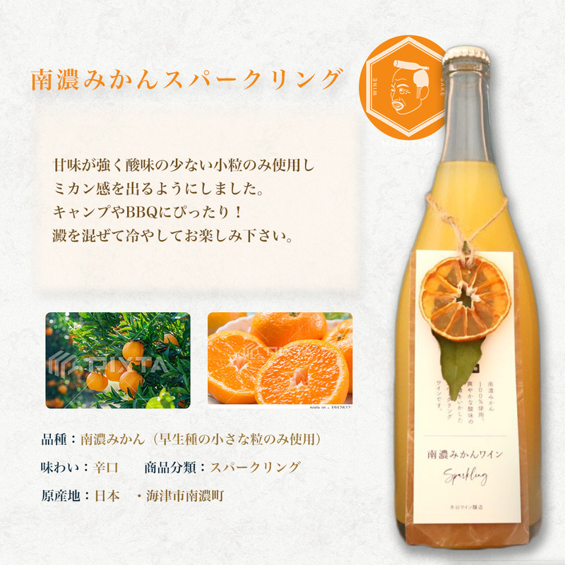 南濃みかんスパークリングワイン750ml＆南濃みかんGIN500ml ワイン スパークリングワイン ジン 酒 お酒 セット 南濃みかん 水谷酒店 岐阜 海津市