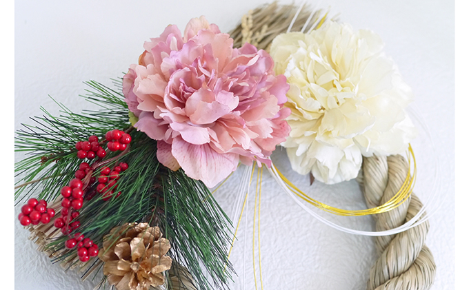 迎春紅梅しめ飾り③