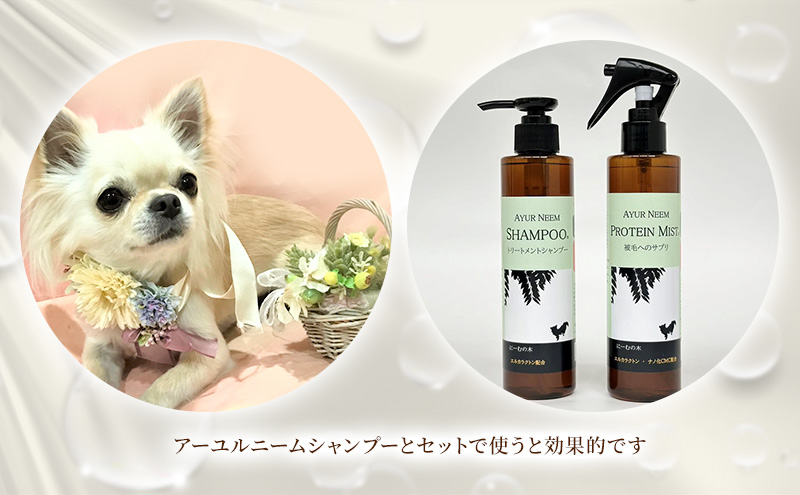 【犬用】プロテインミスト　200ml（ふんわりサラサラの仕上がり・アーユルニームシャンプーとセットで使うと効果的）