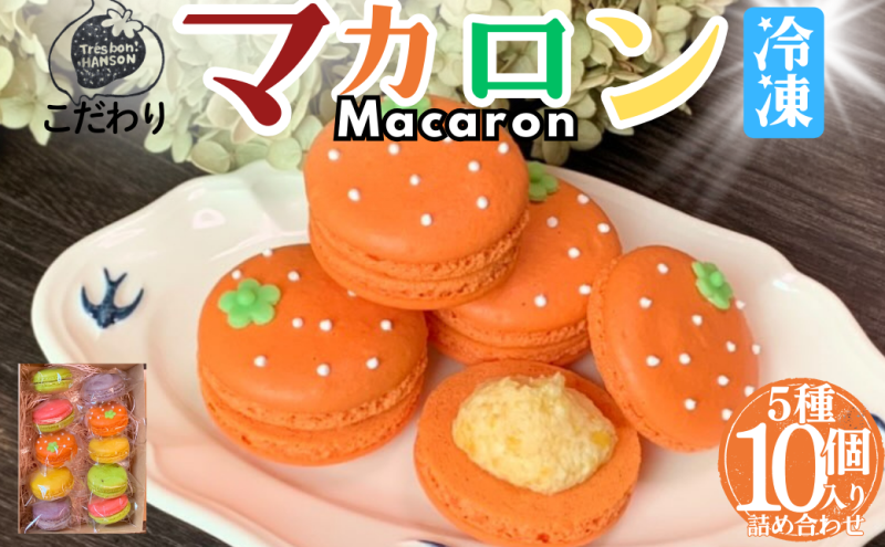 こだわり マカロン 詰め合わせ 10個入り セット 焼き菓子 スイーツセット マカロン10個入り ( 南濃みかん いちごみるく ピスタチオ 塩キャラメル フランボワーズ )