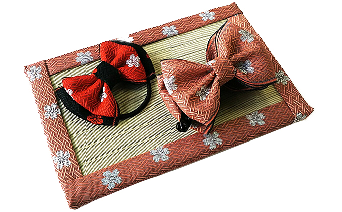 畳縁アクセサリ－縁結びセット（ピンク）