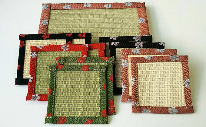 HANA咲く畳コ−スタ−花台ピンクセット 民芸品 工芸品 雑貨 