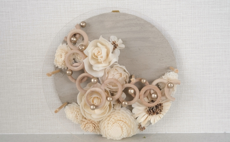 ウォールデコ/サークル(2) インテリア オリジナル 立体インテリア 壁 装飾 花 フラワー ウッド  おしゃれ ギフト プレゼント 岐阜県 海津市