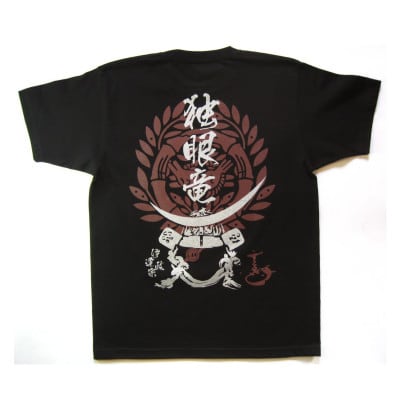 戦国武将Tシャツ 伊達政宗(ブラック,Lサイズ)